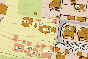 Kartbilde fra WMS-tjeneste av avviket