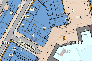 Kartbilde fra WMS-tjeneste av avviket