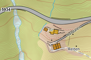 Kartbilde fra WMS-tjeneste av avviket