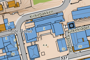 Kartbilde fra WMS-tjeneste av avviket