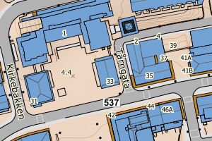 Kartbilde fra WMS-tjeneste av avviket