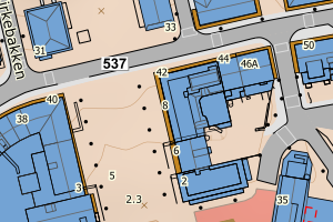 Kartbilde fra WMS-tjeneste av avviket