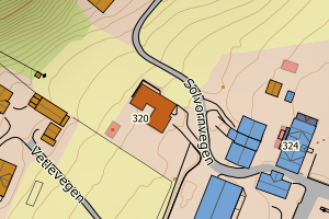 Kartbilde fra WMS-tjeneste av avviket