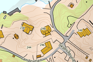 Kartbilde fra WMS-tjeneste av avviket