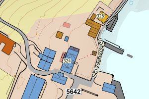 Kartbilde fra WMS-tjeneste av avviket