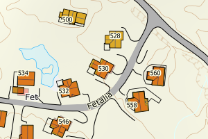 Kartbilde fra WMS-tjeneste av avviket