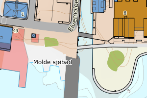 Kartbilde fra WMS-tjeneste av avviket