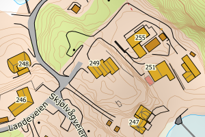 Kartbilde fra WMS-tjeneste av avviket