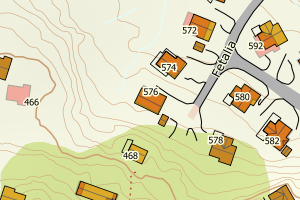 Kartbilde fra WMS-tjeneste av avviket