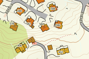 Kartbilde fra WMS-tjeneste av avviket