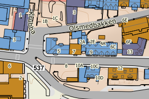 Kartbilde fra WMS-tjeneste av avviket