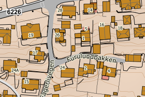 Kartbilde fra WMS-tjeneste av avviket