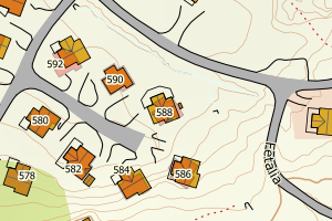 Kartbilde fra WMS-tjeneste av avviket