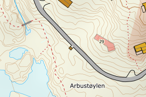 Kartbilde fra WMS-tjeneste av avviket