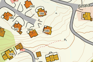 Kartbilde fra WMS-tjeneste av avviket