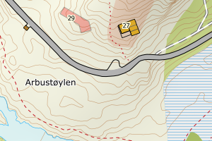 Kartbilde fra WMS-tjeneste av avviket
