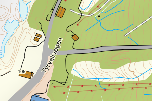 Kartbilde fra WMS-tjeneste av avviket
