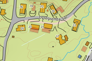 Kartbilde fra WMS-tjeneste av avviket