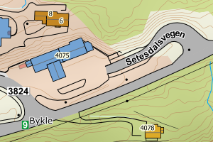 Kartbilde fra WMS-tjeneste av avviket