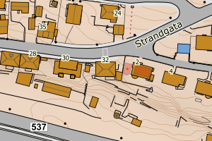 Kartbilde fra WMS-tjeneste av avviket