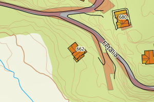 Kartbilde fra WMS-tjeneste av avviket