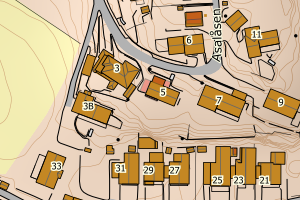 Kartbilde fra WMS-tjeneste av avviket