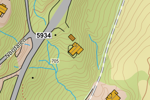 Kartbilde fra WMS-tjeneste av avviket