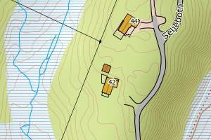 Kartbilde fra WMS-tjeneste av avviket