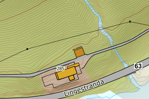 Kartbilde fra WMS-tjeneste av avviket
