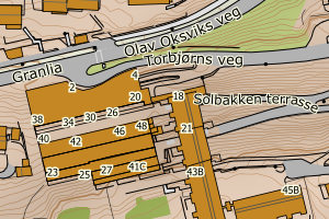 Kartbilde fra WMS-tjeneste av avviket