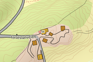 Kartbilde fra WMS-tjeneste av avviket