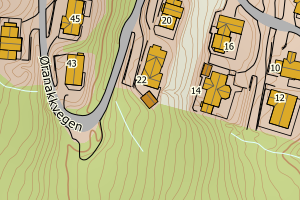 Kartbilde fra WMS-tjeneste av avviket