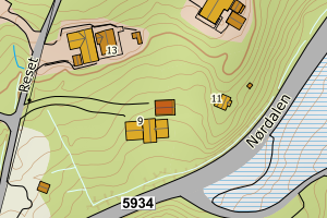 Kartbilde fra WMS-tjeneste av avviket