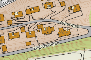 Kartbilde fra WMS-tjeneste av avviket