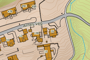 Kartbilde fra WMS-tjeneste av avviket
