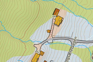 Kartbilde fra WMS-tjeneste av avviket