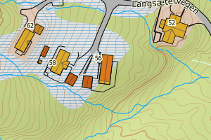 Kartbilde fra WMS-tjeneste av avviket