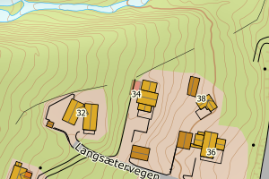 Kartbilde fra WMS-tjeneste av avviket