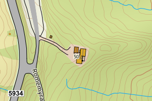 Kartbilde fra WMS-tjeneste av avviket