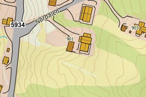 Kartbilde fra WMS-tjeneste av avviket