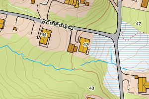 Kartbilde fra WMS-tjeneste av avviket