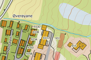 Kartbilde fra WMS-tjeneste av avviket