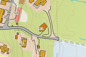 Kartbilde fra WMS-tjeneste av avviket