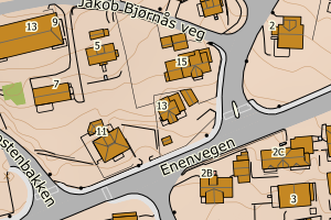 Kartbilde fra WMS-tjeneste av avviket