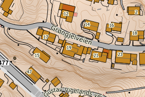 Kartbilde fra WMS-tjeneste av avviket