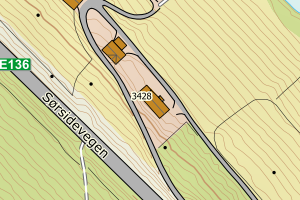 Kartbilde fra WMS-tjeneste av avviket