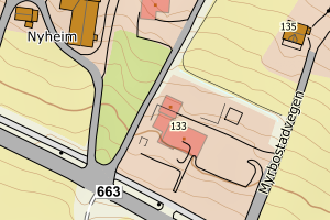 Kartbilde fra WMS-tjeneste av avviket