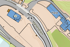 Kartbilde fra WMS-tjeneste av avviket