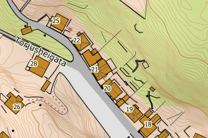 Kartbilde fra WMS-tjeneste av avviket