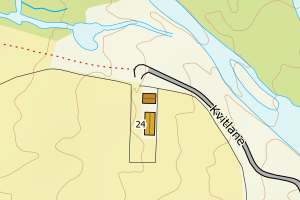 Kartbilde fra WMS-tjeneste av avviket